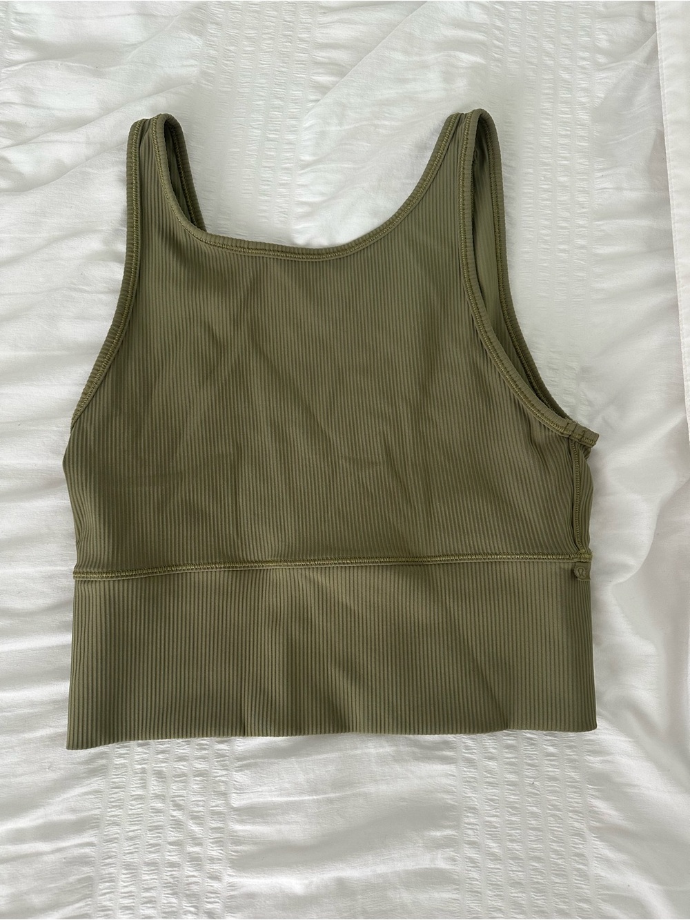 Lululemon Ribbed Olive Green Reversible Tank